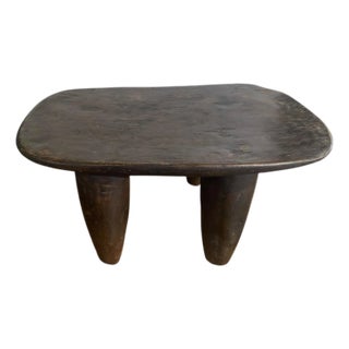 Vintage African Senufo Wood Milk Stool I . Coast 8" H 17.25" W For Sale
