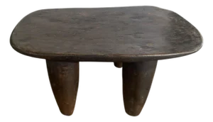 Vintage African Senufo Wood Milk Stool I . Coast 8" H 17.25" W