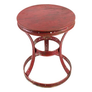 Side Table Round Dark Red Hint of Black Vintage For Sale