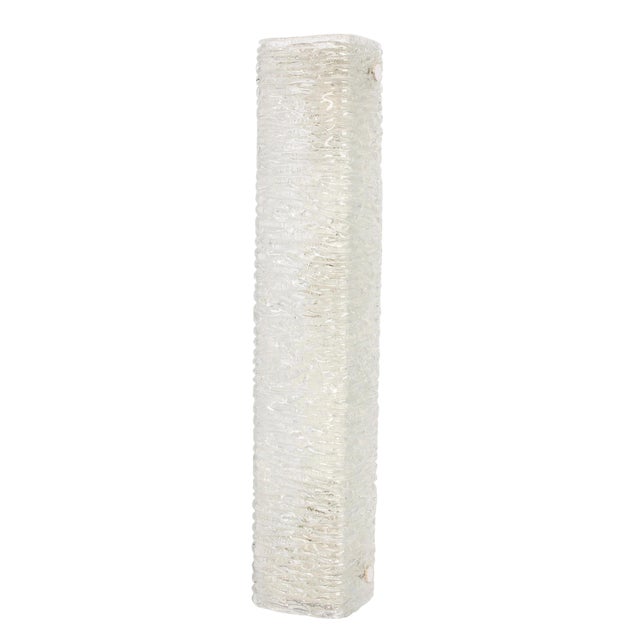 Large Murano Ice Glass Vanity Sconce from Kaiser Idell / Kaiser Leuchten, Germany, 1970s For Sale