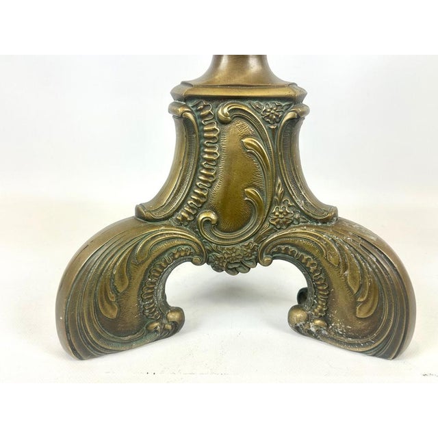 Large French Bronze Altar Candlestick, 19th Century For Sale - Image 6 of 18