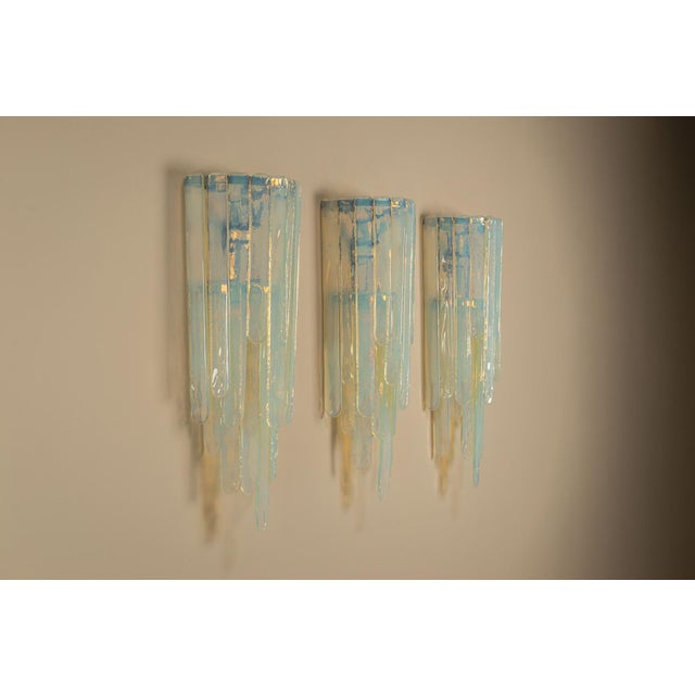 Mid-Century Modern Large LP 242 Wall Lights in Opaline by Carlo Nason for Mazzega, 1970s, Set of 3 For Sale - Image 3 of 15