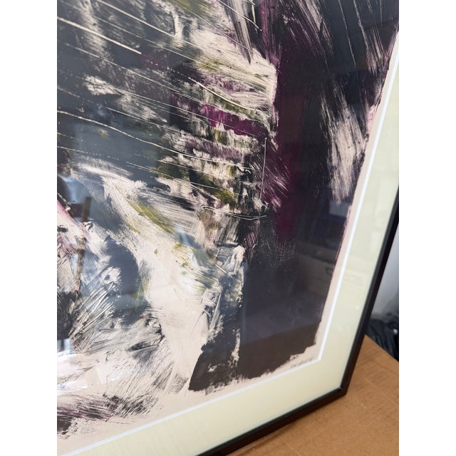 Printmaking Materials 1980s Monotype Self Portrait by Maine Artist Toni Wolfe in Custom Built Frame For Sale - Image 7 of 9