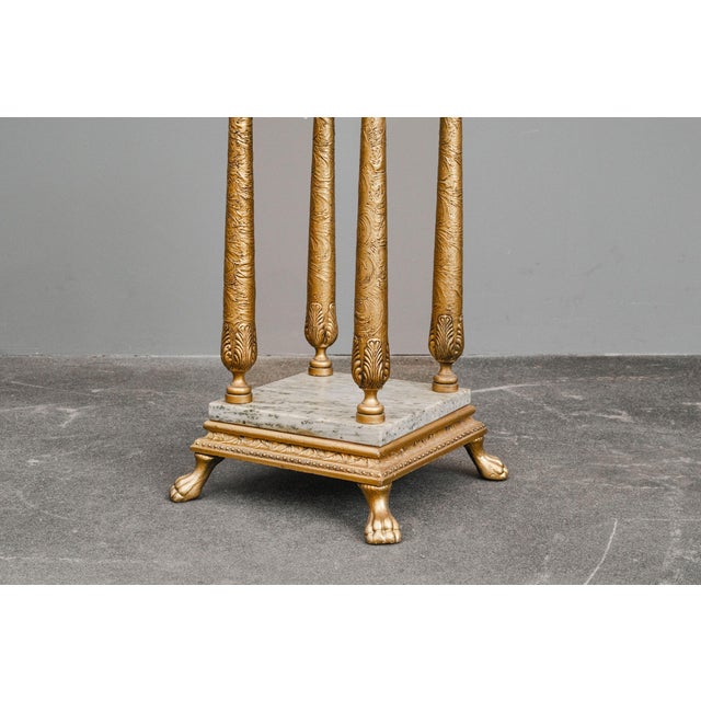 Antique-Style Flower Pedestal with Marble For Sale - Image 9 of 18
