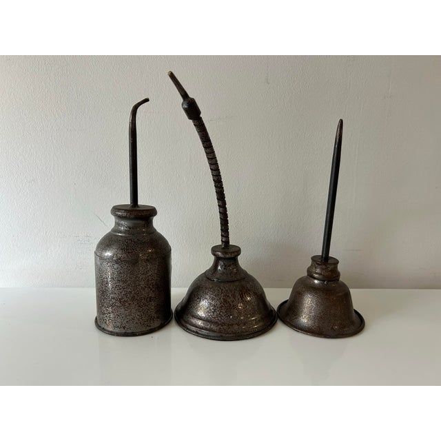 Metal Vintage Style Collection of Oil Cans- Ballard Designs For Sale - Image 7 of 11