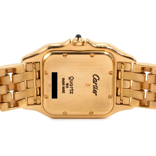 Metal Cartier Panthere Medium Size 27mm 8839 18k Yellow Gold White Roman Quartz Watch For Sale - Image 7 of 10