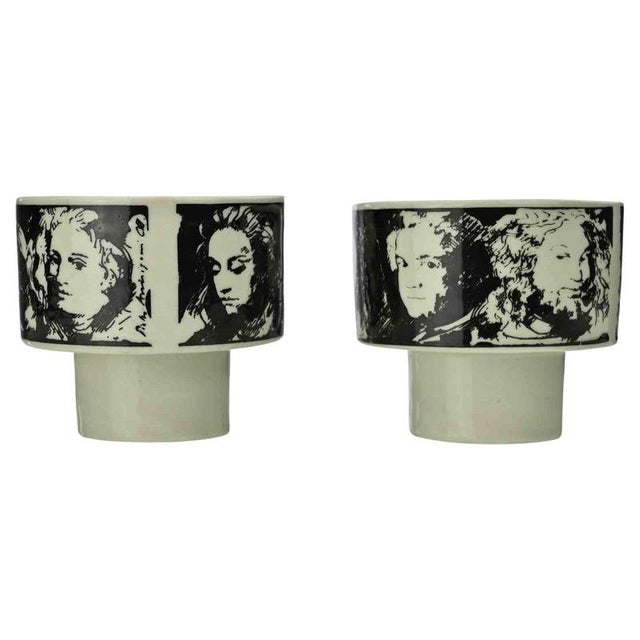 Ceramic Vintage Porcelain Cups by Pietro Annigoni, 1980s, Set of 2 For Sale - Image 7 of 7