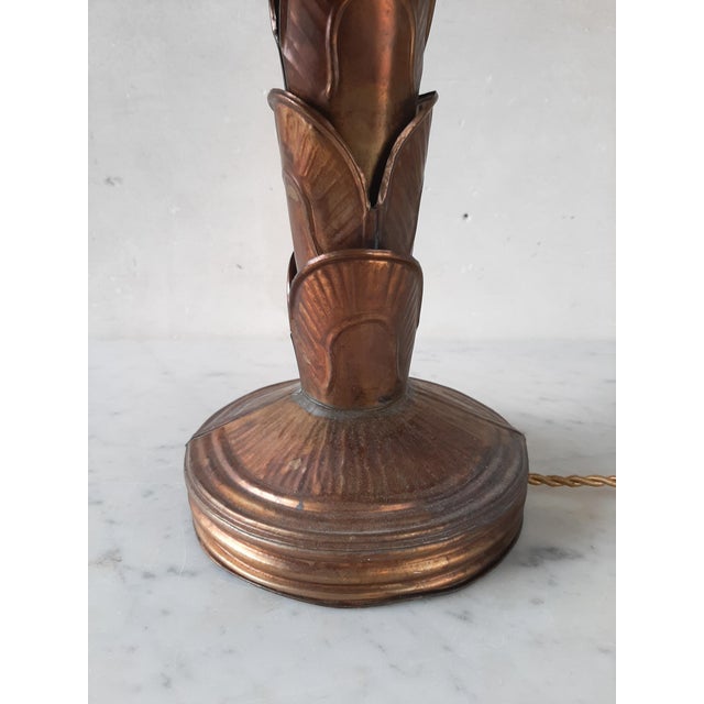 1970s Vintage Brass Banana Plant Table Lamp with Leaves, 1970s For Sale - Image 5 of 9