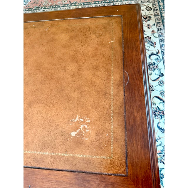 Vintage Ethan Allen Townhouse Collection Morley Mahogany & Burl Coffee Table For Sale - Image 9 of 9