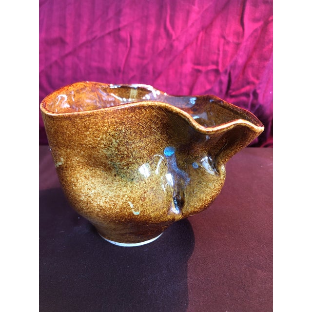 1990s Organic Design Artisan Signed Ceramic Bowl For Sale - Image 6 of 7