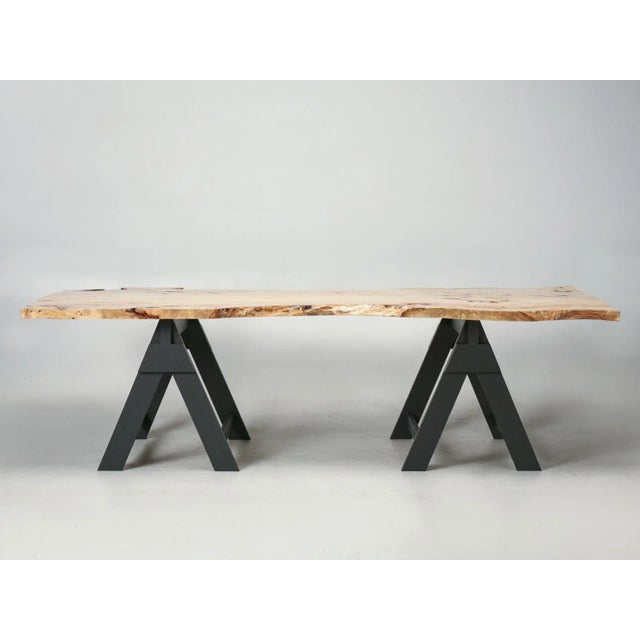 This thick 2” slab of 40 year old French elm was found in the backyard of a famous French furniture maker, who...