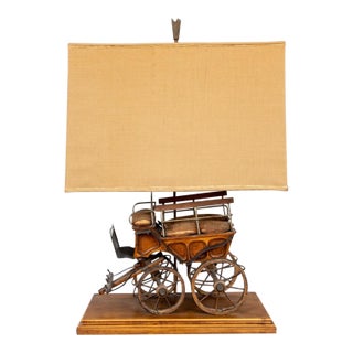 Antique Horse Drawn Stagecoach Wagon Mounted as Lamp For Sale
