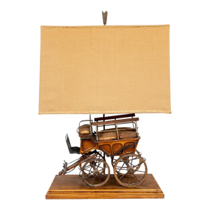 Antique Horse Drawn Stagecoach Wagon Mounted as Lamp
