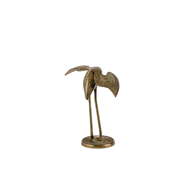 Mid-Century Modern Leonard Brass Crane Figurines (12") For Sale - Image 9 of 15