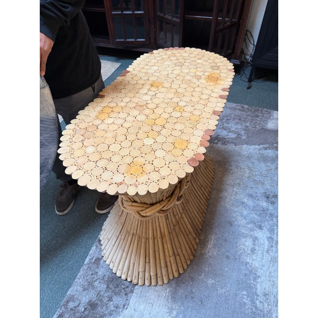 Circa 1960 McGuire Fine Furniture Sheaf of Wheat Dining Table For Sale - Image 11 of 12