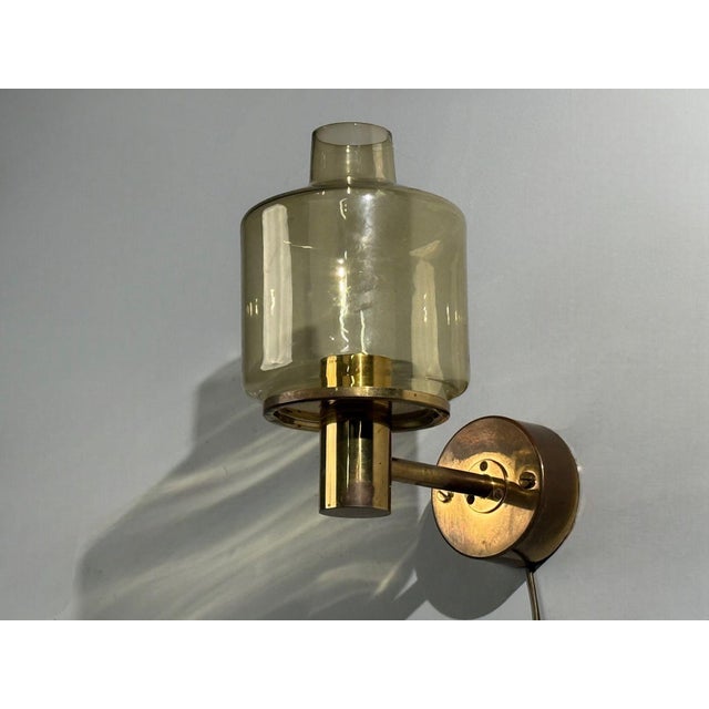 Metal Hans-Agne Jakobsson, Wall Light, Brass, Glass, Sweden, 1960s For Sale - Image 7 of 8