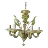 1950s Green Murano Floral Chandelier For Sale