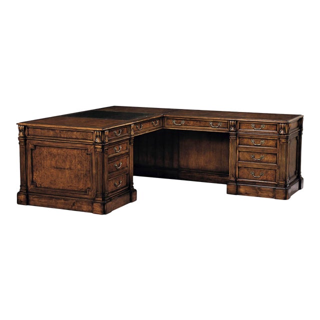Scarborough House Myrtle Burl Green Return Desk Chairish