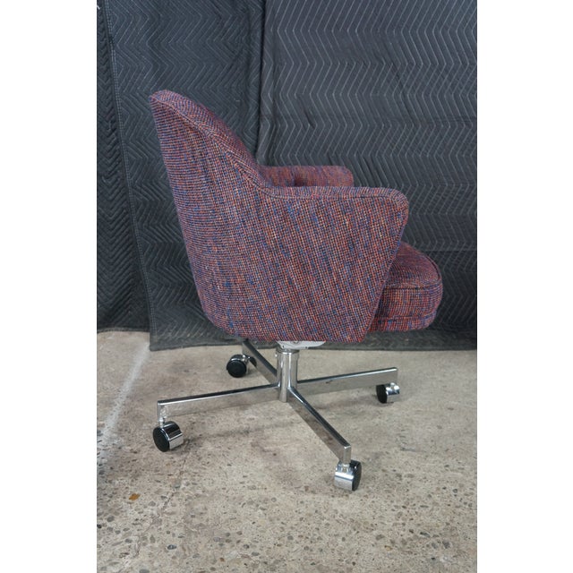 6 Mid-Century Modern Patrician Furniture Tufted Tweed Office Swivel Chairs MCM For Sale - Image 12 of 18