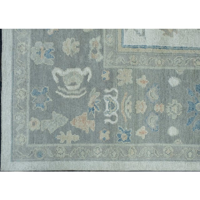 Turkish Oushak Rug 10'1" x 13'9" #18617 For Sale - Image 4 of 8