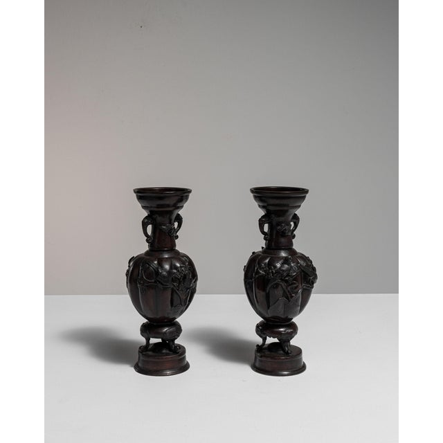 Early 20th Century Japan Brass Bronze Vase For Sale In Greensboro - Image 6 of 15
