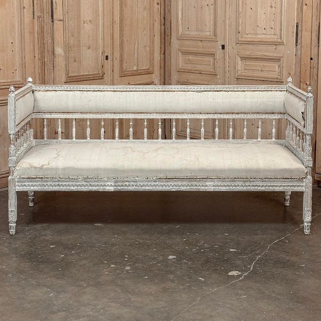 18th Century Swedish Gustavian Period Neoclassical Bench For Sale - Image 4 of 17