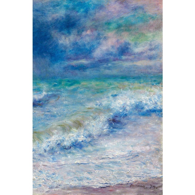 Impressionist Seascape, Vintage Art Print Reproduction, 24" × 18" For Sale - Image 3 of 6