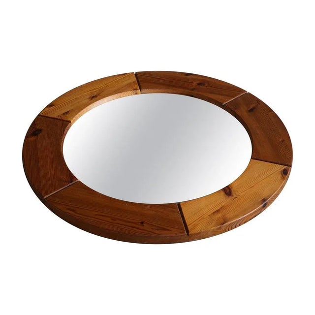 Wall Mirror in Pine from Glasmäster Markaryd, Sweden, 1960s For Sale - Image 10 of 10