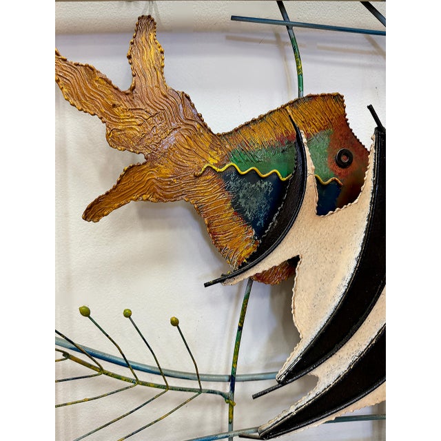 Mid-Century Modern 1980s Vintage Curtis Jere Aquarium Fish Wall Sculpture, Signed For Sale - Image 3 of 6