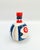 Rare ceramic bottle Giovanni De Simone, signed under the base Vintage White ceramic with blue and red fish-shaped designs...