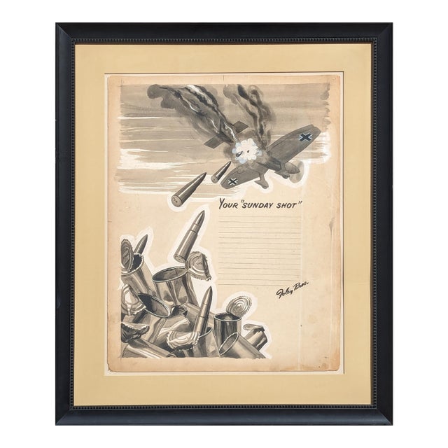 Robert Joy "You're Sunday Shot" Early Modern Original Ad Layout for Foley's with Airplane, Early 20th Century For Sale