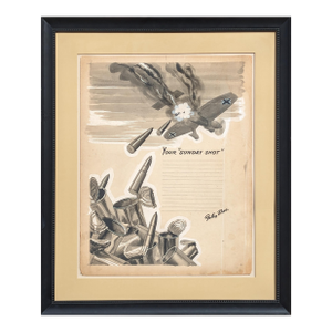 Robert Joy "You're Sunday Shot" Early Modern Original Ad Layout for Foley's with Airplane, Early 20th Century