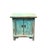 1990s 16.25" Distressed Light Blue 2 Doors End Table Nightstand Chest For Sale - Image 5 of 6