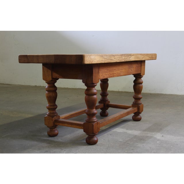 Wood Antique Danish Baroque Coffee Table in Oak, 1890s For Sale - Image 7 of 18
