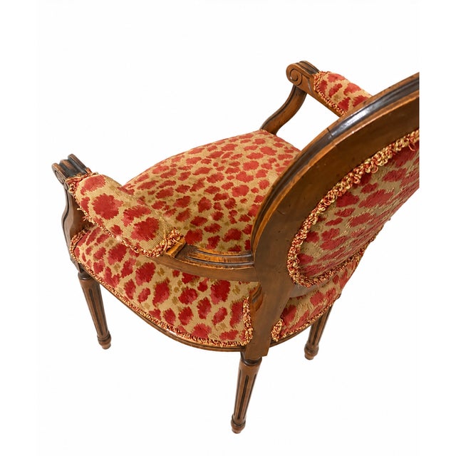 French Mid 20th Century Louis XVI Style Cabriolet Arm Chair For Sale - Image 3 of 6