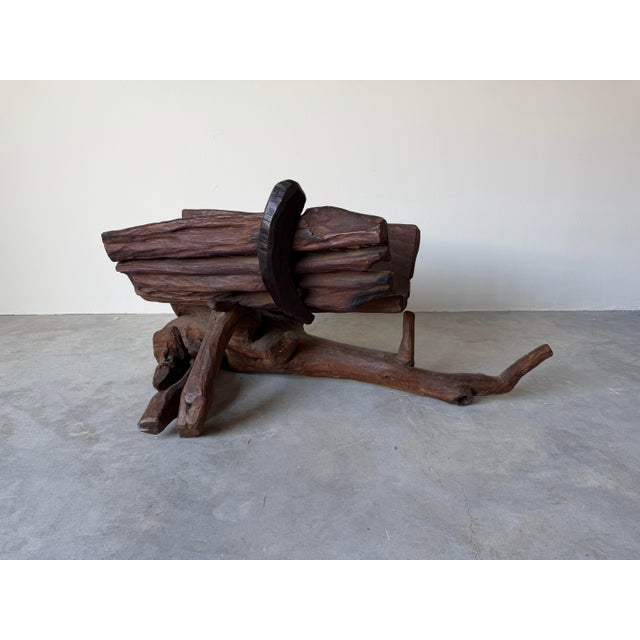 1970’s Vintage Organic Free- Form Hand Carved Wood Abstract Sculpture For Sale - Image 4 of 12