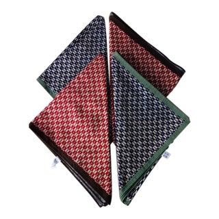 1940s Vintage Japanese Handwoven Silk Napkins - Set of 4 For Sale