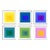 Contemporary Geometric Art in Color Set of 6 - 11" X 11" in White Frames For Sale