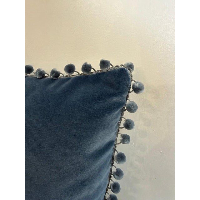 Pair 19th Century French Metallic Applique - Hand-Embroidered Velvet Pillows For Sale - Image 9 of 14