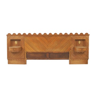 French Midcentury '1940s' Oak Headboard For Sale