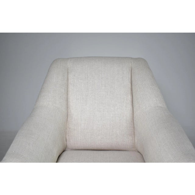 Black Restored Italian Mid-Century Modern Wingback Armchair, 1950s Design For Sale - Image 8 of 12