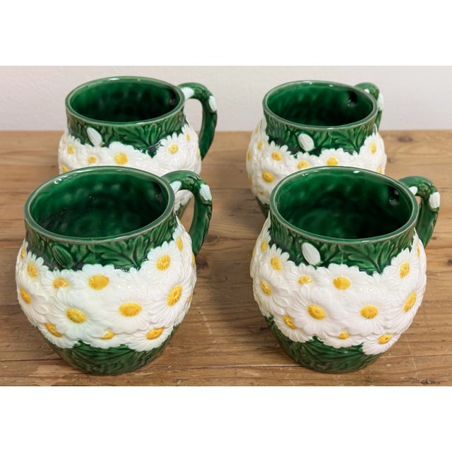 Vintage Ceramic Daisy Motif Mugs and Dessert Plates, 8 PCS For Sale - Image 9 of 11