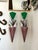 Rare pair of wall lights lamps sconces model Wassily in metal chrome and pink and green Murano glass by the designers...