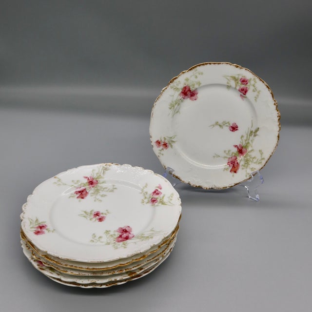 Antique C. Ahrenfeldt Limoges Dessert Plates, Set of 6 — Late 19th Century French Porcelain For Sale In Austin - Image 6 of 11