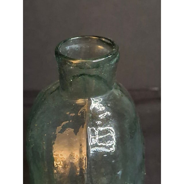 Antique Albany Glass Works Historical Flask Gi-28 Steamboat Sailboat Aqua Glass 1840s For Sale - Image 10 of 17