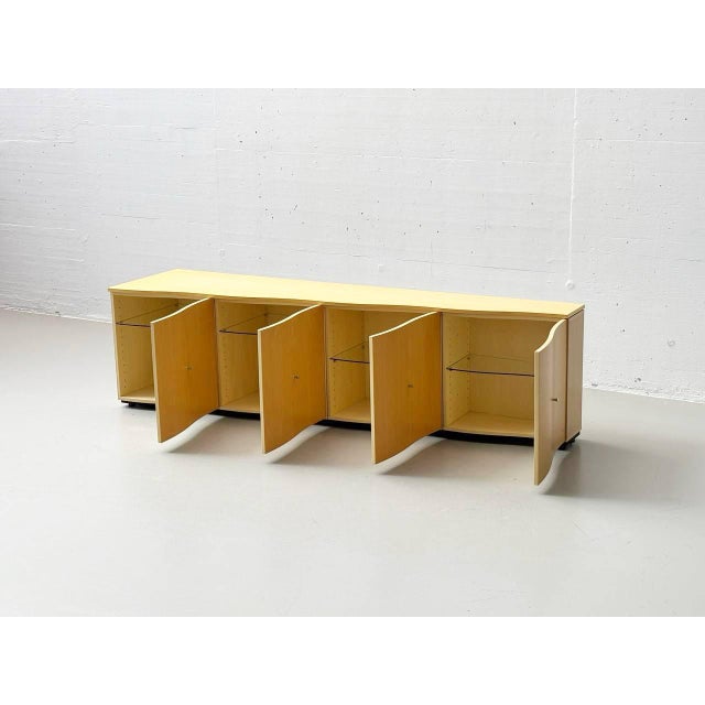 Wood Wavy Lowboard from Punt Mobles, Valencia, Spain, 1990s For Sale - Image 7 of 18