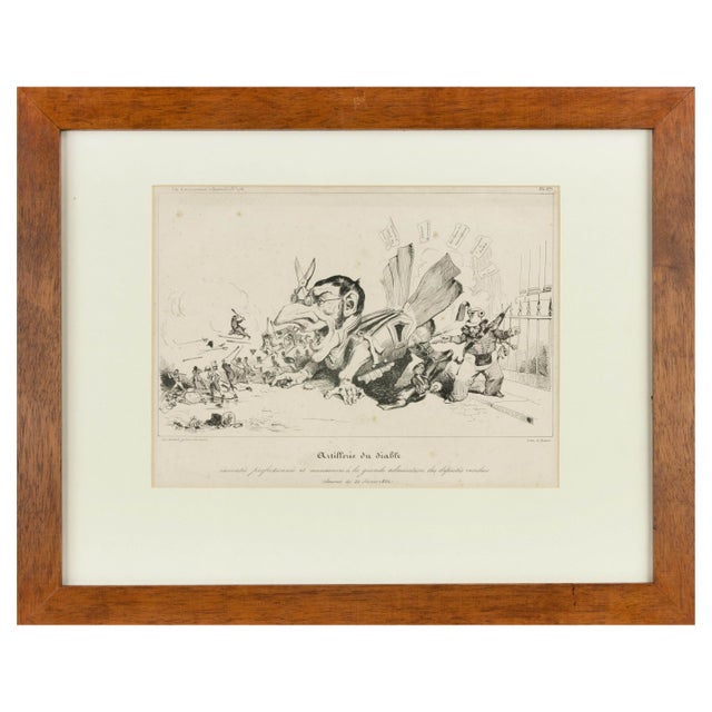 J. J. Grandville, L’artillerie du Diable, Lithograph, 1834 For Sale