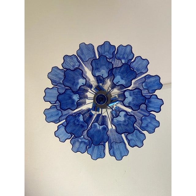 Contemporary Blue "Tronchi" Murano Glass Sputnik Chandelier For Sale - Image 10 of 12