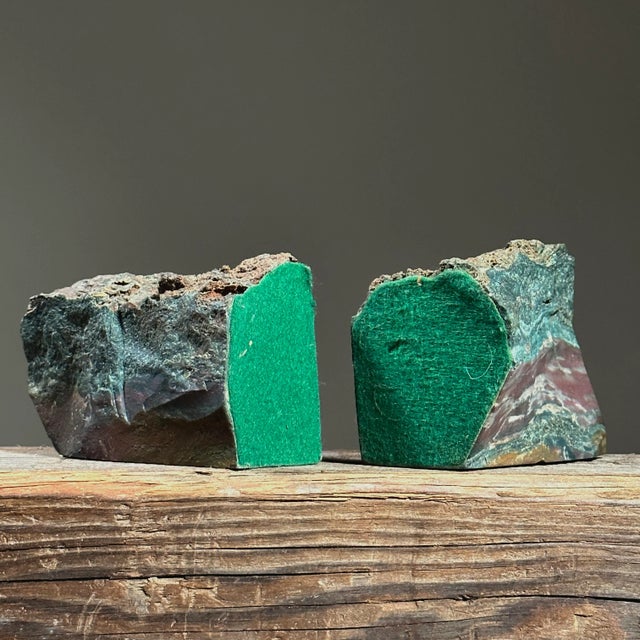 Vintage Organic Modern Polished Jasper Live Edge Bookends For Sale In Philadelphia - Image 6 of 6