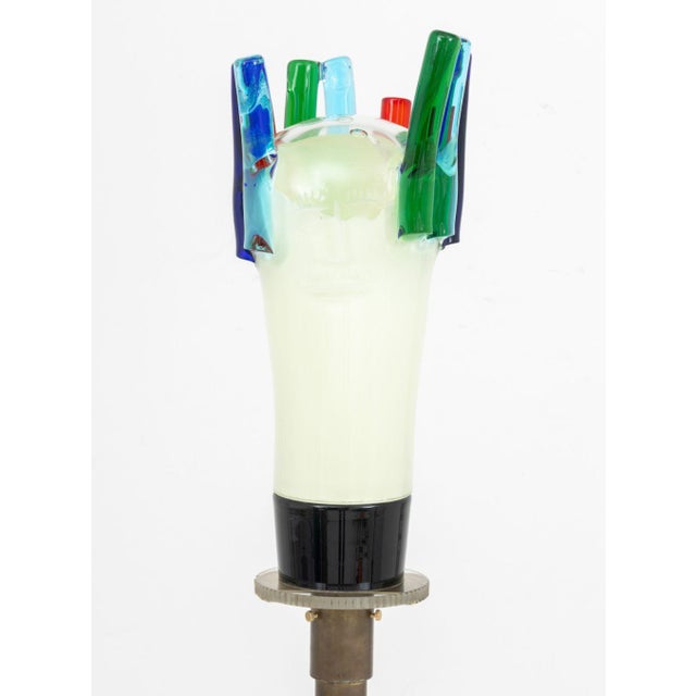Brass Early 20th Century Elio Raffaeli Murano Glass Sculpture Floor Lamp For Sale - Image 8 of 10